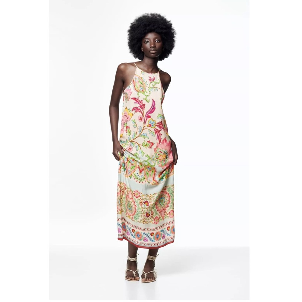 NWT ZARA BLOGGER FAVE FLOWING PRINTED MAXI DRESS - Picture 13 of 17